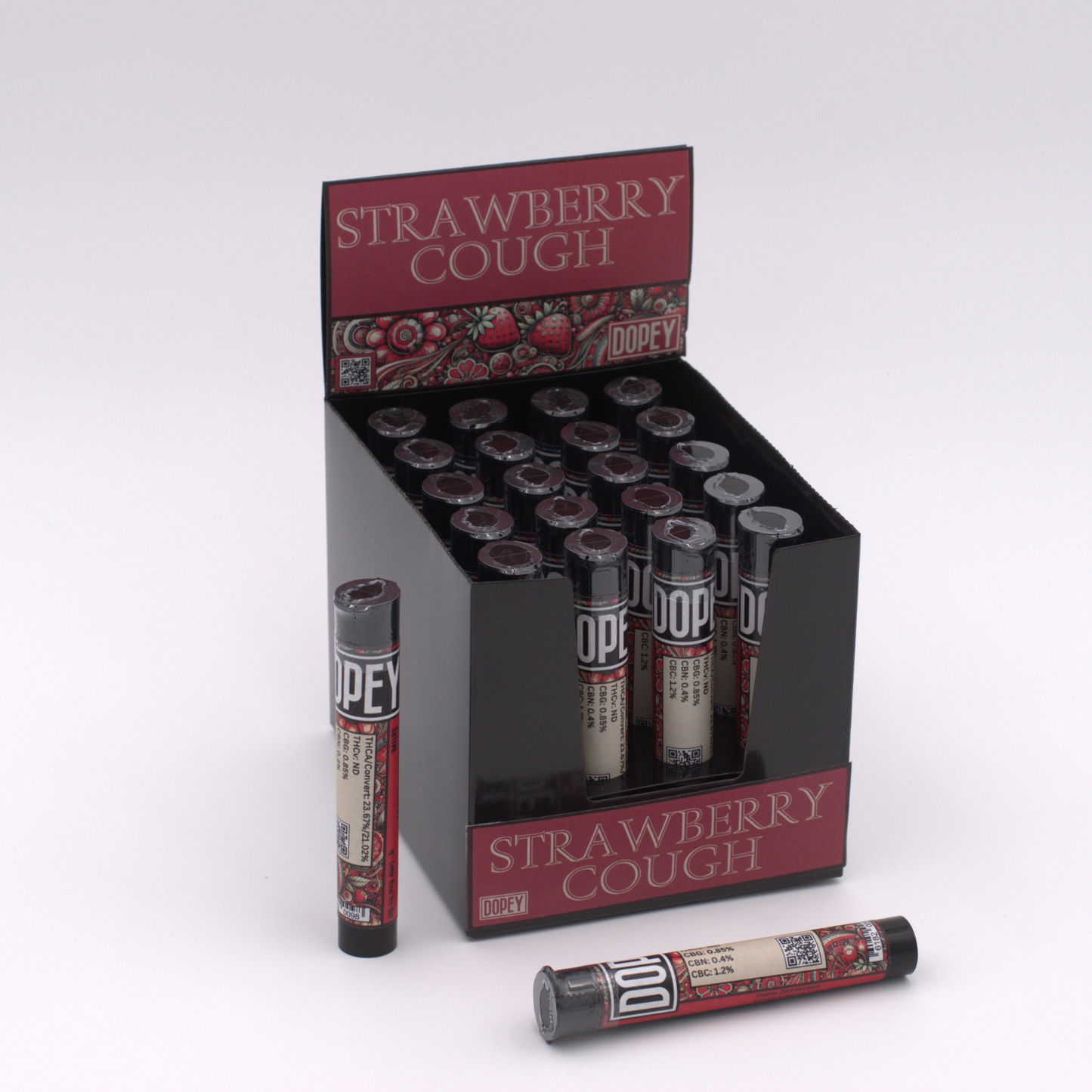 Dopey | 20-Pack | 1g | Caviar Blend Pre-Rolls | Strawberry Cough | Sativa