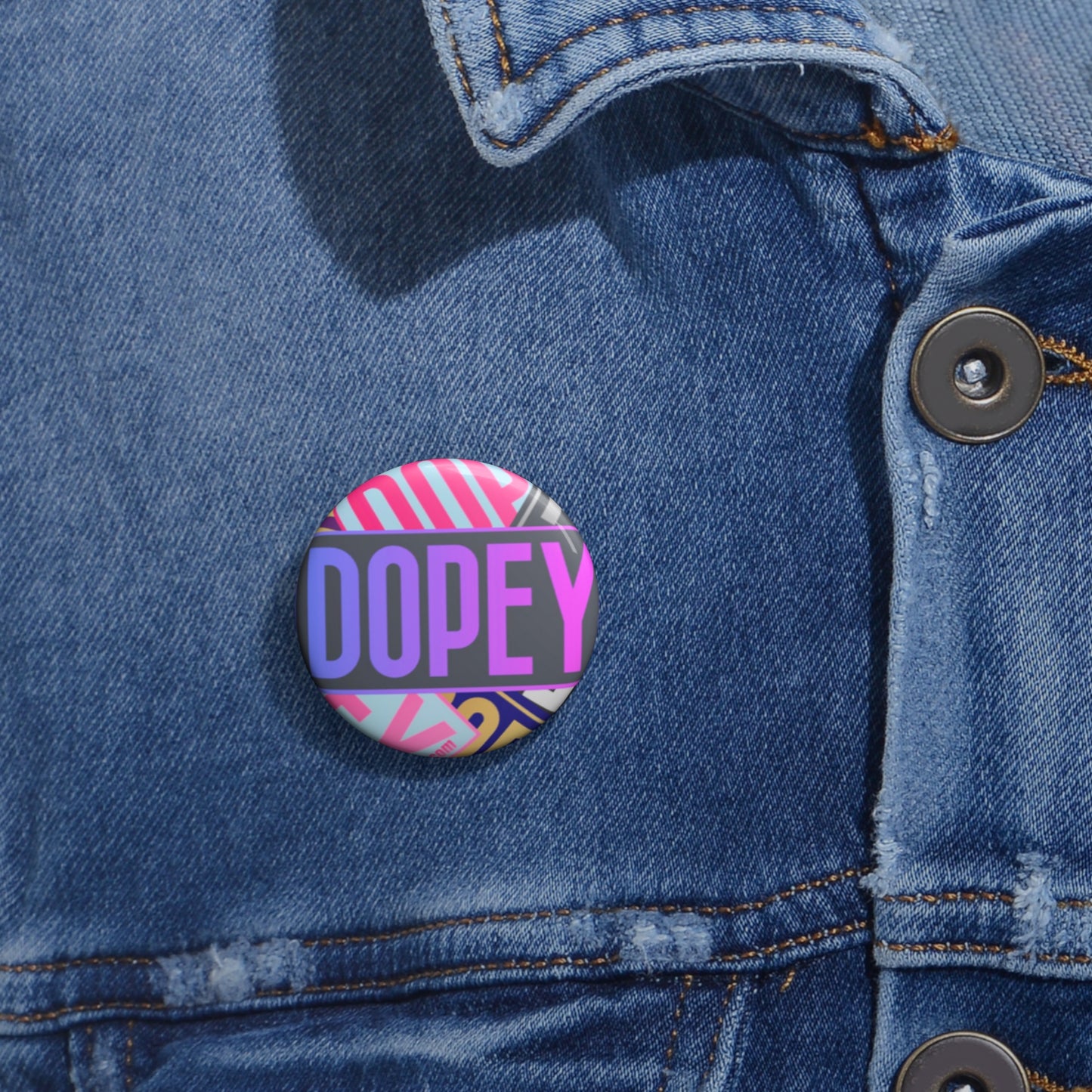 Dopey Logo Bomb Button Pin