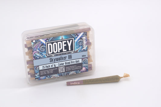 Dopey | 25-Pack | 1g | Caviar Blend Pre-Rolls | Skywalker OG | Indica
