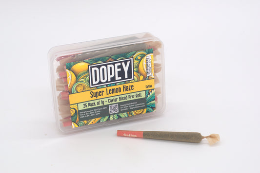 Dopey | 25-Pack | 1g | Caviar Blend Pre-Rolls | Super Lemon Haze | Sativa